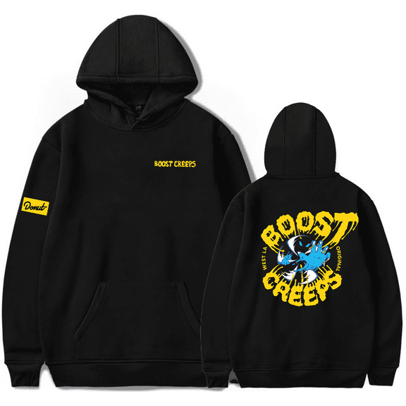 Donut Boost Creeps Hoodie Men's Hip Hop Printing Pullover Hooded Sweatshirts