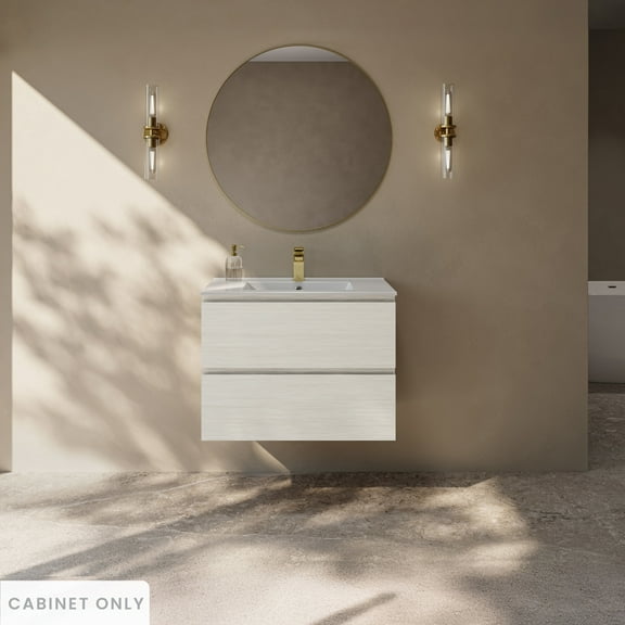 Liberte 30" Wall-Mounted Bathroom Vanity Cabinet without Top in White Oak