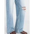 thumbnail image 4 of No Boundaries Women's High-Rise Baggy Wide-Leg Jeans, 32 in Inseam, Medium Denim Destruct, XS, 4 of 5