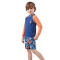 thumbnail image 6 of NAFUU Toddler Boys Swimsuit Long Sleeve Swim Shirt And Trunks 3 Piece Outfit With Coconut Print Beachwear For Babies Sizes 12-13 Years, 6 of 9