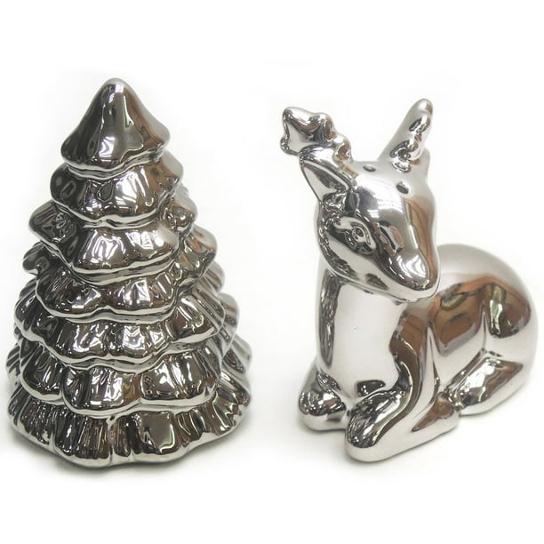 Better Homes & Gardens Ceramic Tree & Deer Salt N' Pepper Shaker, 2