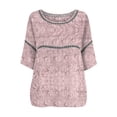 thumbnail image 6 of Long Sleeve Shirts for Women Loose Fit Pleated Cuff Western Print Button Down Long Sleeve Blouse Shirts Tops, 6 of 6