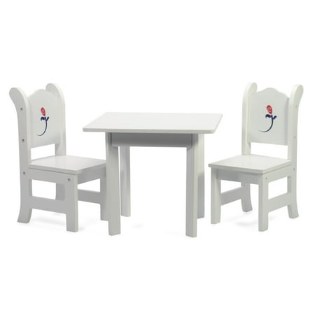 18 Inch Doll Table And Chairs Set White Furniture With Painted 18 Inch Doll Table And Chairs Set White Furniture With Painted Rose Square