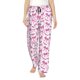 thumbnail image 1 of Balery Pink bows Pantalones de pijama para mujer, pijamas ultraligeros, pantalones de estar por casa-Large, 1 of 6