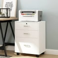 thumbnail image 1 of Soges Classeur Mobile à 3 Tiroirs, Classeur Roulant, Armoire de Bureau Moderne avec Serrure et Roulettes, Blanc, 1 of 8