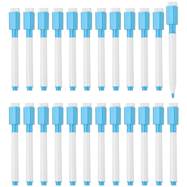 Uxcell Whiteboard Pen, 0.5-1mm Fine Tip Dry Erase Light Blue White Board Markers, 24Pcs