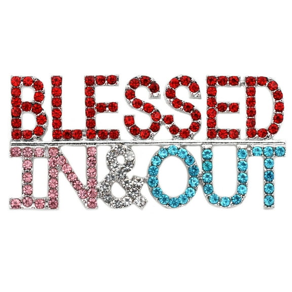 cocojewelry BLESSED IN & OUT Bible Verse Words Christian Brooch Pin