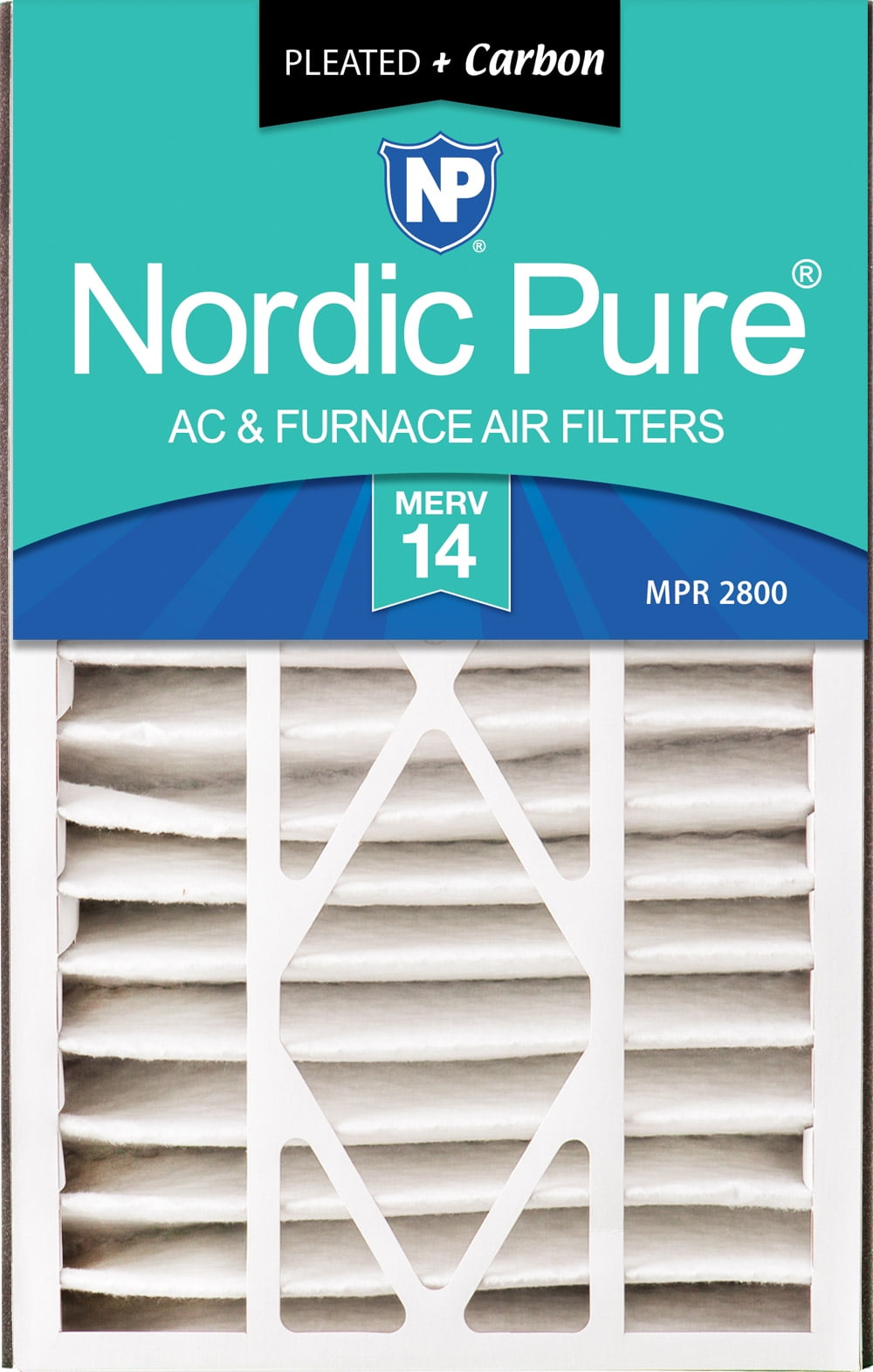 Photo 1 of Air Bear 16x25x5 (4 7/8) AC Filter Replacement MERV 14 Plus Carbon 1 Pack