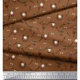 thumbnail image 2 of Soimoi Brown Georgette Viscose Fabric Pumpkin,Snake & Devil Cartoon Print Fabric by Yard 42 Inch Wide, 2 of 3