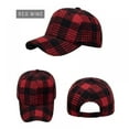 thumbnail image 3 of Classic Plaid Print Cotton Baseball Caps Red-Black Checkered Hat Buffalo Plaid Hat for Women Men Outdoor Hat Casual Cap, 3 of 6