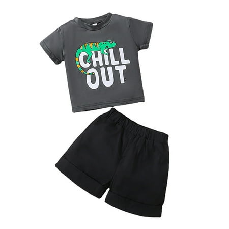

Colisha Boys Cute Home 2Pcs Outfit Suit Casual Elastic Waist Tops + Shorts Loose Short Sleeve Summer Outfits