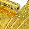 thumbnail image 3 of Q QIHANG 1.73' W x 32.8'L Small Gold Foil Lattice Mosaic Reflective Modern Style KTV Bar Wall Paper PVC Non-Pasted Wallpaper (Gold), 3 of 7