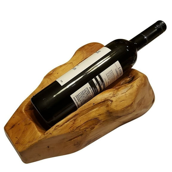 Beautiful Carved Natural wood Tabletop Wine Bottle Holder