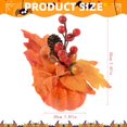 thumbnail image 4 of Clearance Under $1 Orange Pumpkin Autumn Centerpiece with Maple Leaves 7.8in for Fall Decor, 4 of 5