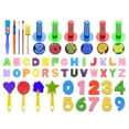 thumbnail image 3 of Oxodoi 51 Pcs Painting Brushes Set Early Learning Kids Sponge Paint Brush Washable Mini Flower Craft Painting Shapes Stamps Drawing Tools for Kids Toddlers Art Supplies Gifts, 3 of 4
