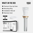 thumbnail image 4 of VIGO Vessel Bathroom Sink Pop-Up Drain and Mounting Ring in Matte White, 4 of 10