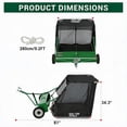 thumbnail image 5 of Senfot 44 Inch Extra Large Capacity Green Carbon Steel Tow Behind Lawn Sweeper Detachable Hopper Bag Towable for Big Yard Lawn Leaf Grass Waste Collecting, 5 of 7