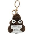 thumbnail image 3 of Lindo Llavero Tejido A Mano Apoyo Emocional Muñeca Tejer Pepinillos (Dark Poo), 3 of 4