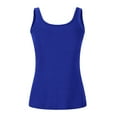 thumbnail image 5 of Womens Tank Tops Built-in Bra Padded Camisole Basic Workout Yoga Workout Top Undershirt Blue L, 5 of 6