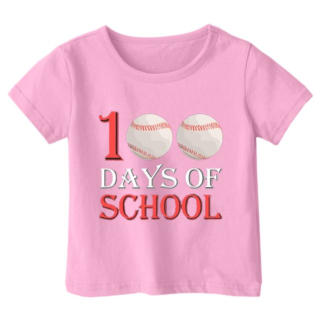 Icvfdpl T-Shirts Filles Rentrée Scolaire, Imprimé Garçon Col Rond Manches Courtes T-Shirt Haut Respirant Mode Urbaine 12-13 Ans