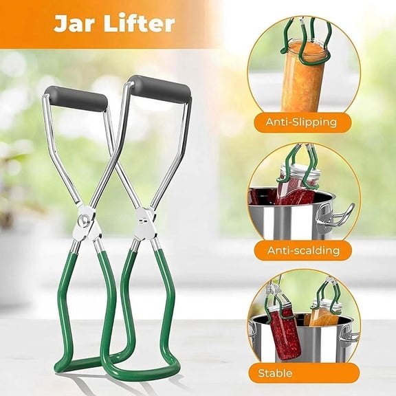 QHUDLV 3PCS Canning Essentials Kit - Magnetic Lid Lifter, Canning Supplies Canning Wide Kit, Canning Funnel Mouth K Clip Scald