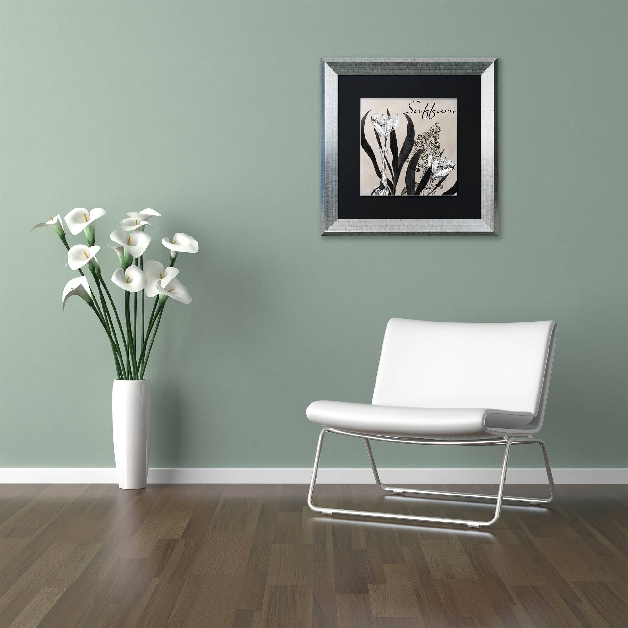 Trademark Fine Art "Flowering Herbs I" Canvas Art by Color Bakery Black Matte, Silver Frame
