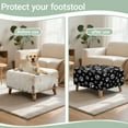 thumbnail image 6 of Xoenoiee Dog Paw Print Ottoman Cover Square Stretch Slipcover for Ottomans Soft Footstool Cover Footstool Slipcover with Elastic Bottom, Machine Washable, L, 6 of 7