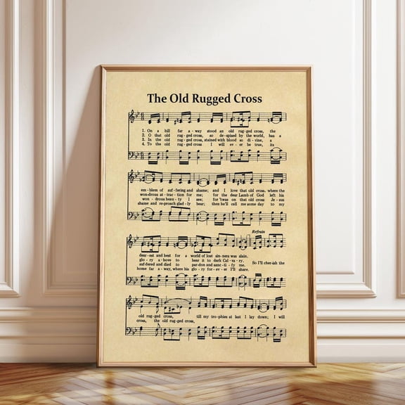 The Old Rugged Cross Hymn Christian Wall Art Print, Unframed Paper Poster 8x10in