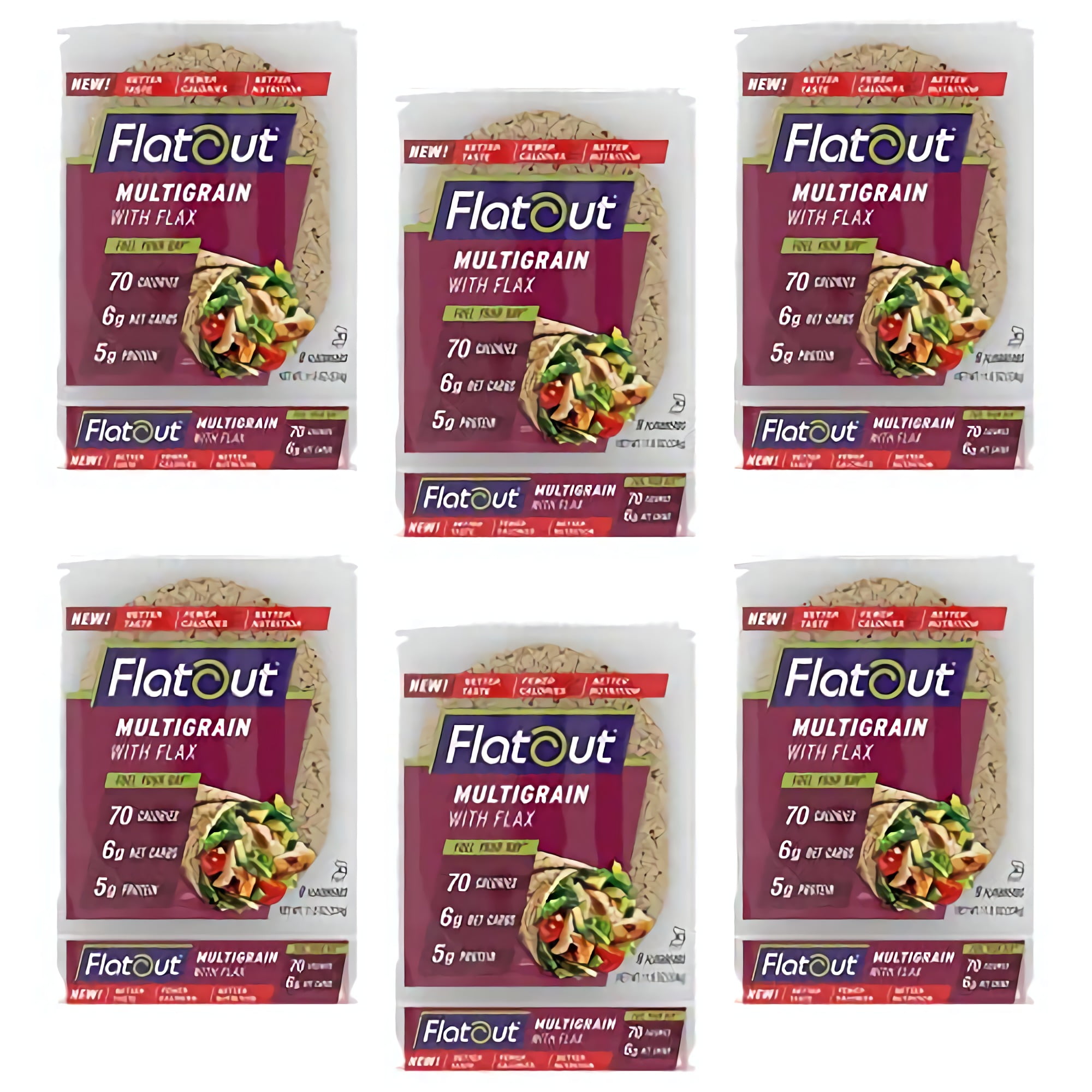 Flatout Flatbread, Multigrain with Flax, Perfect for Use as Sandwich