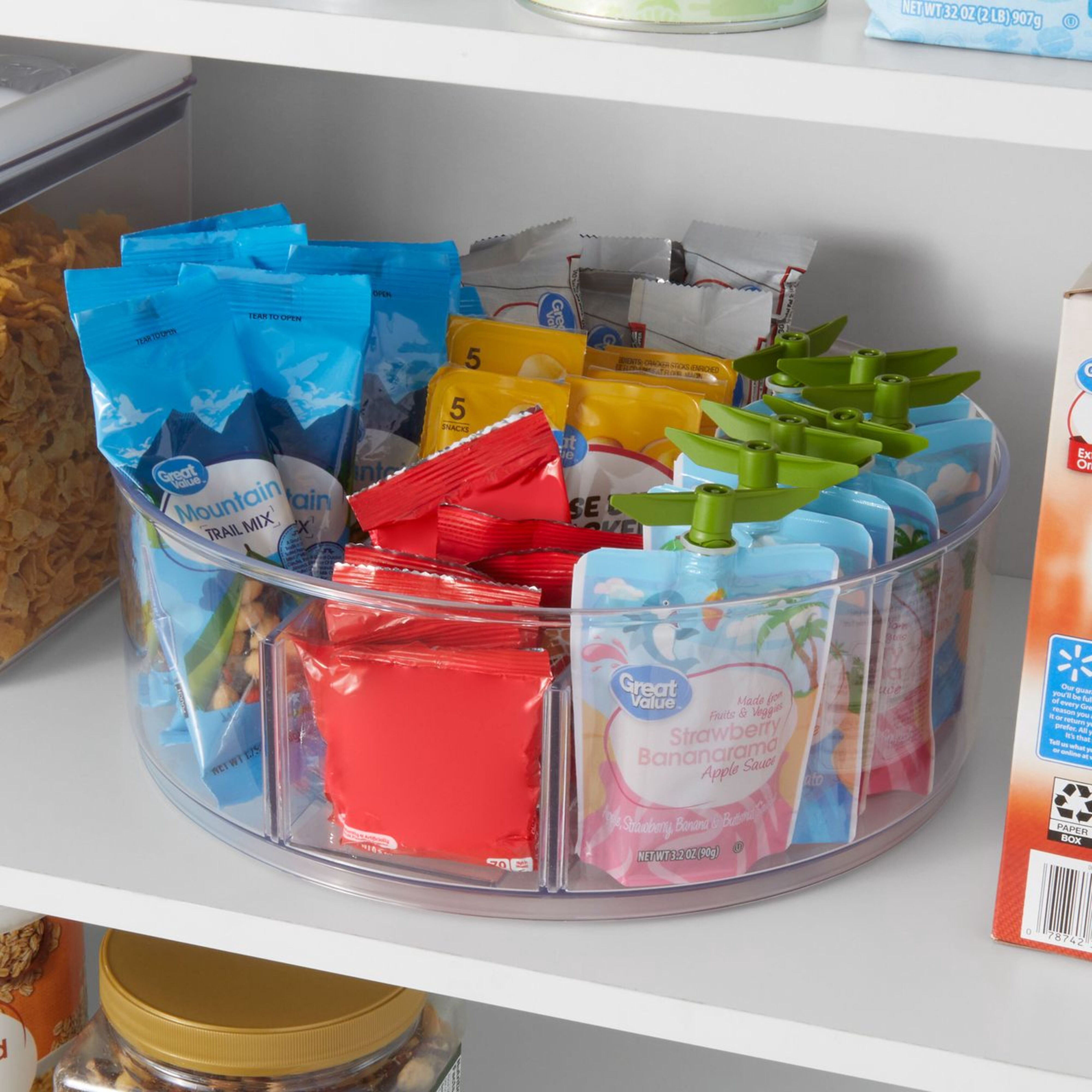Mainstays High Wall 12-inch Clear Lazy Susan Turntable Organizer