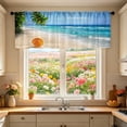 thumbnail image 4 of Palm Tree Conch Seashell Window Valance Curtain,Light Filtering Washable Nautical Coastal Short Valance Curtain for Kitchen,Bathroom,Home Decor, 4 of 6