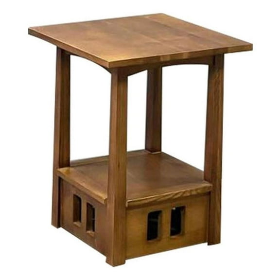 Pemberly Row Modern Arts and Crafts / Mission Taboret End Table