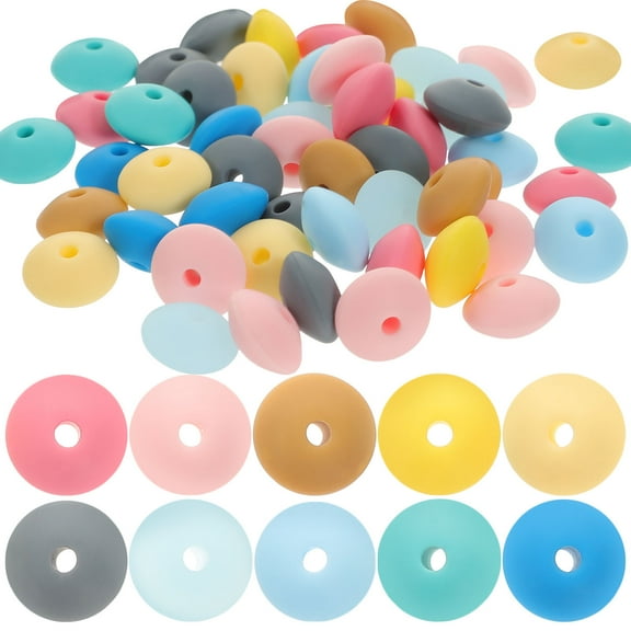 UNOMOR Silicone Beads for DIY Crafts Assorted Color Smooth and Comfortable with 2.5 mm Hole Diameter