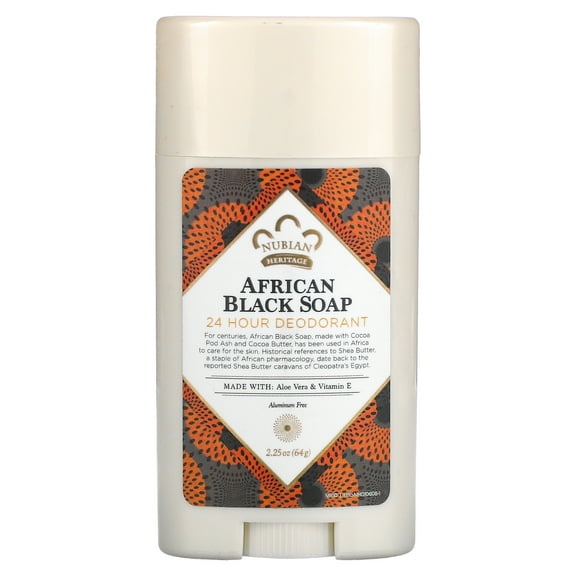 Nubian Heritage, 24 Hour Deodorant, African Black Soap, 2.25 oz (64 g)
