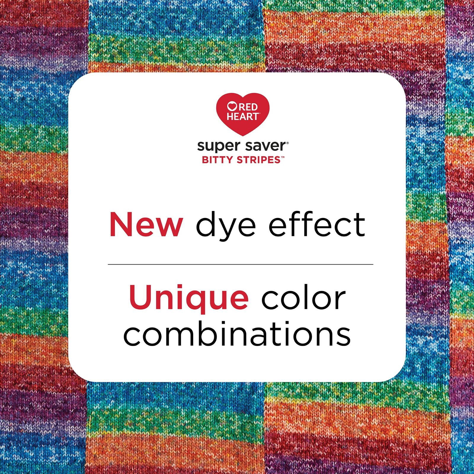 Red Heart® Super Saver Bitty Stripes™ #4 Worsted (Medium) Acrylic Yarn, Cactus 10oz/283g 515 Yards
