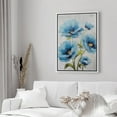 thumbnail image 3 of PixonSign Framed Canvas Print Wall Art Pastel Watercolor Blue Daisy Flowers Nature Wilderness Illustrations Modern Art Botanical Floral Farmhouse/Country Relax/Calm/Cozy - 16"x24" White, 3 of 5