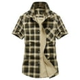 thumbnail image 1 of BOBOGOJP Chemise Légère à Manches Courtes pour Hommes, Coupe Régulière, Résistante aux Plis, Beige 3TG, 1 of 2