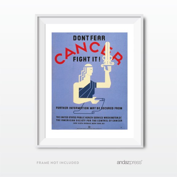 Don't Fear Cancer Fight It Vintage Government Wall Art, Works Project Administration