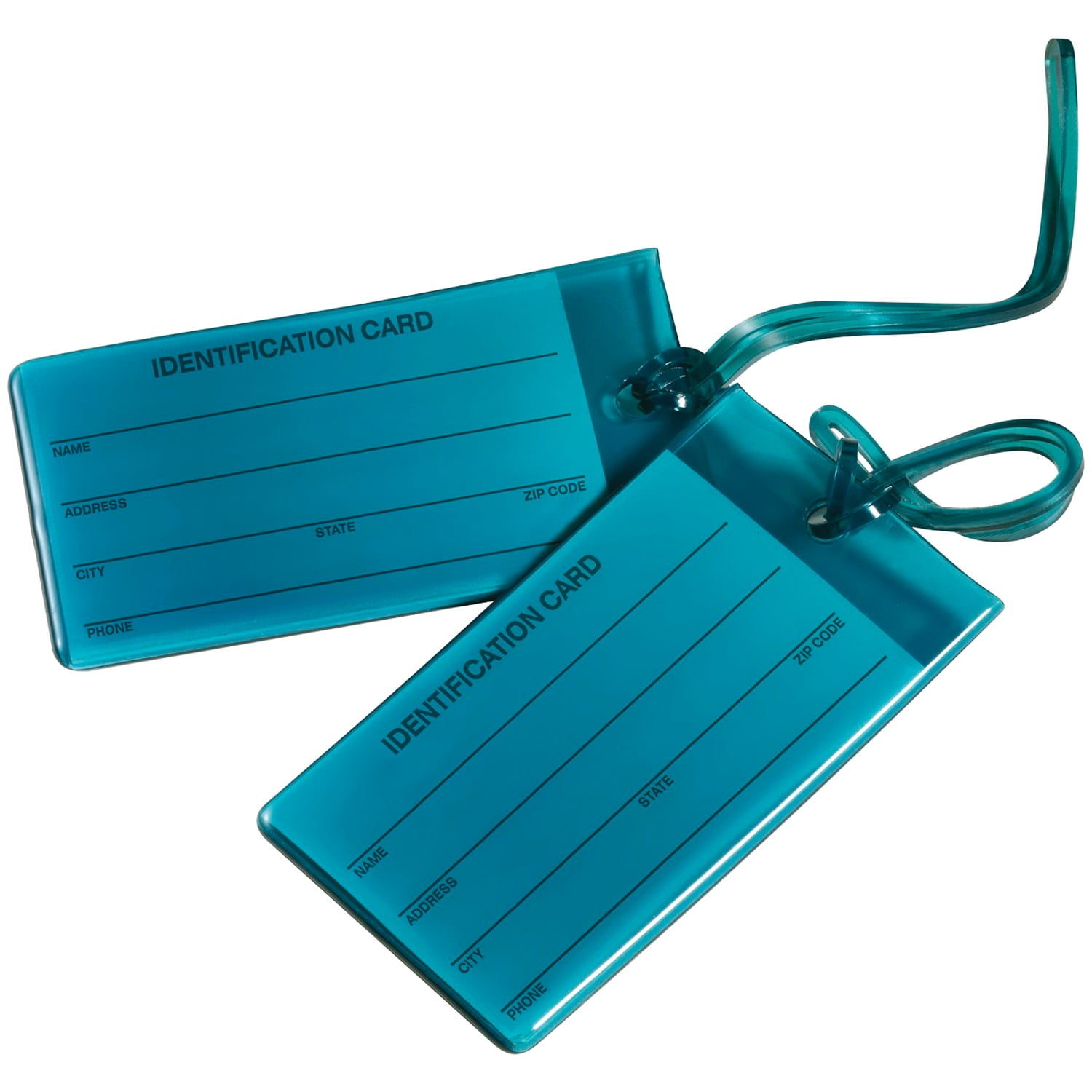 TS03TEAL6 Jelly Luggage Tags, 2 pk