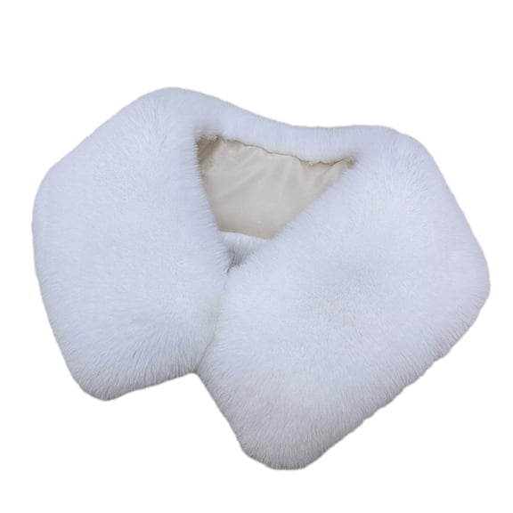 Imitation Hair Scarf Women Furry Collar Shawl Solid Color Winter Detachable Fuzzy Fake Collar Wrap Vintage Scarf