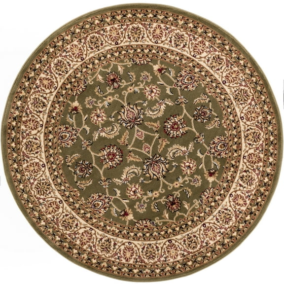 Well Woven Barclay Sarouk Traditional Oriental Panel Green 3'11" Round Rug
