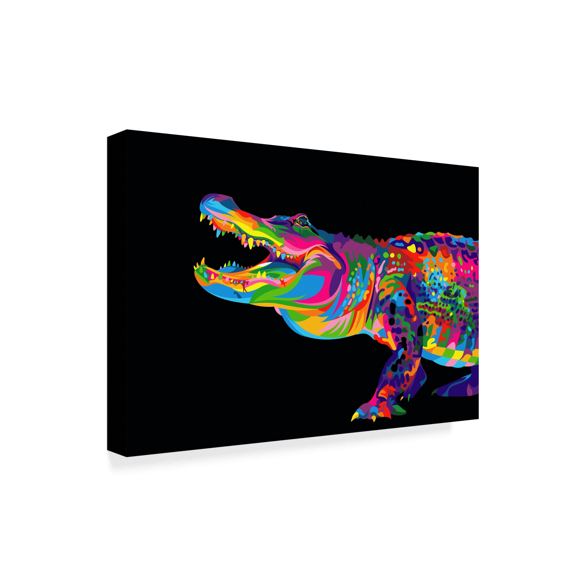 Trademark Fine Art 'Alligator On Black' Canvas Art by Bob Weer