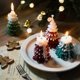 thumbnail image 1 of Velas de árbol de Navidad Velas en forma de torre retro Vela perfumada sin humo TFixol velas, 1 of 3