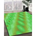 thumbnail image 3 of Ahgly Tapis d'Intérieur Lavable en Machine Carré Transitionnel Vert Néon, 4 Pieds Carré, 3 of 7