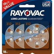Rayovac Hearing Aid Battery Size 312, 18-Count, L312ZA-18ZMB
