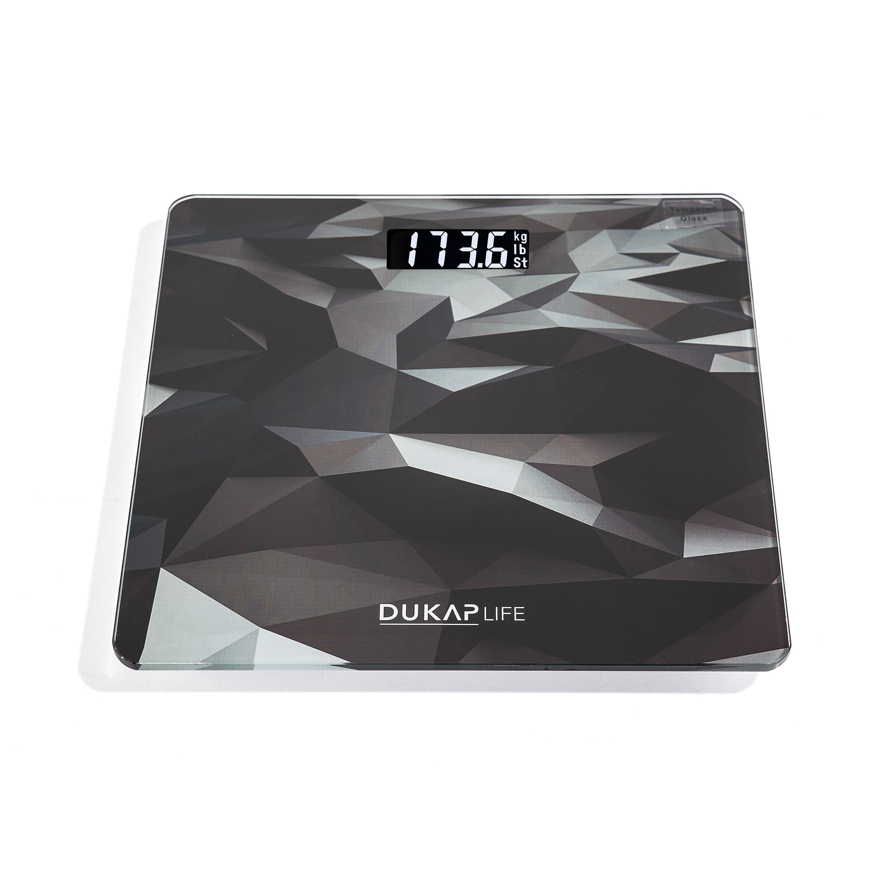 DUKAP LIFE Unique Digital Bathroom Body Weight Scale with LCD Screen Display - Black Design