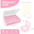 thumbnail image 2 of Small Bead Organizer Box, 30Pcs Mini Clear Bead Storage Containers, Small Plastic Boxes with Hinged Lids and Label Stickers, Plastic Case for Storage Parts Craft Jewelry Diamond (Pink), 2 of 7