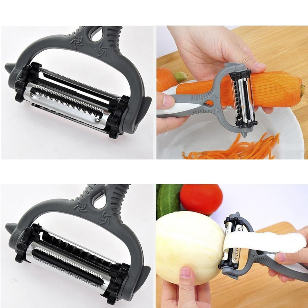 malti Plastic 3 In 1 Triangle Rotary Fruit Carrot Potato Peeler Cutter  Slicer., For Kitchen