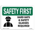 thumbnail image 1 of SignMission OS-SF-A-1218-L-10643 Premier Signe de Sécurité OSHA de 12 x 18 Po - Casques et Lunettes de Sécurité Requis avec Symbole, 1 of 1