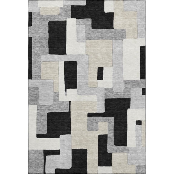 Dalyn Rugs Premium Machine Washable Mayfield AMF955 Black 9' x 12' Rug